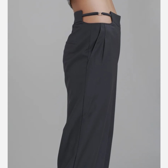 NWT The Frankie Shop Charcoal Wide Leg Pants - Picture 3 of 6